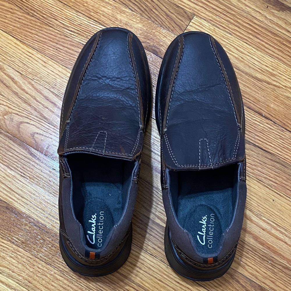 Clarks Men's Dark Brown Leather Slip-Ons